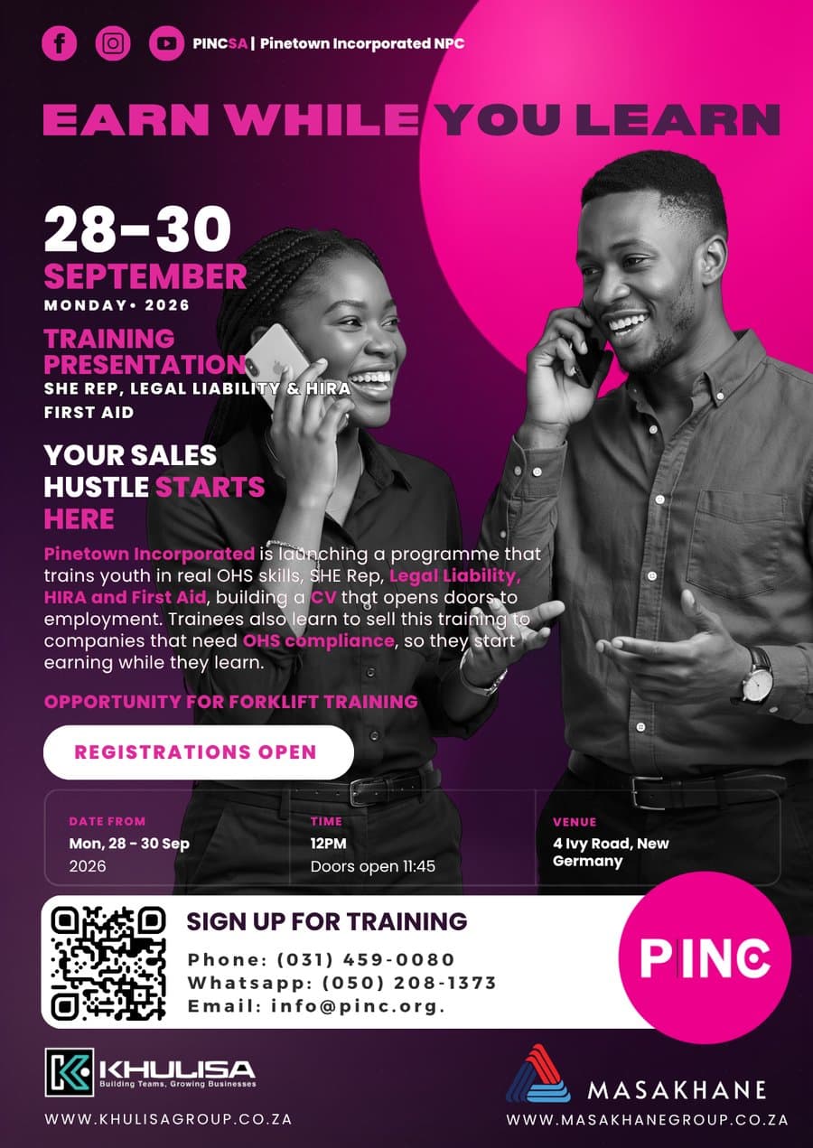 Earn While You Learn — 28 September 2026, 4 Ivy Road, New Germany